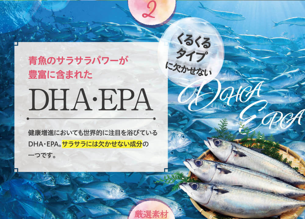 青魚のサラサラパワーが豊富に含まれたＤＨＡ・ＥＰＡを配合！